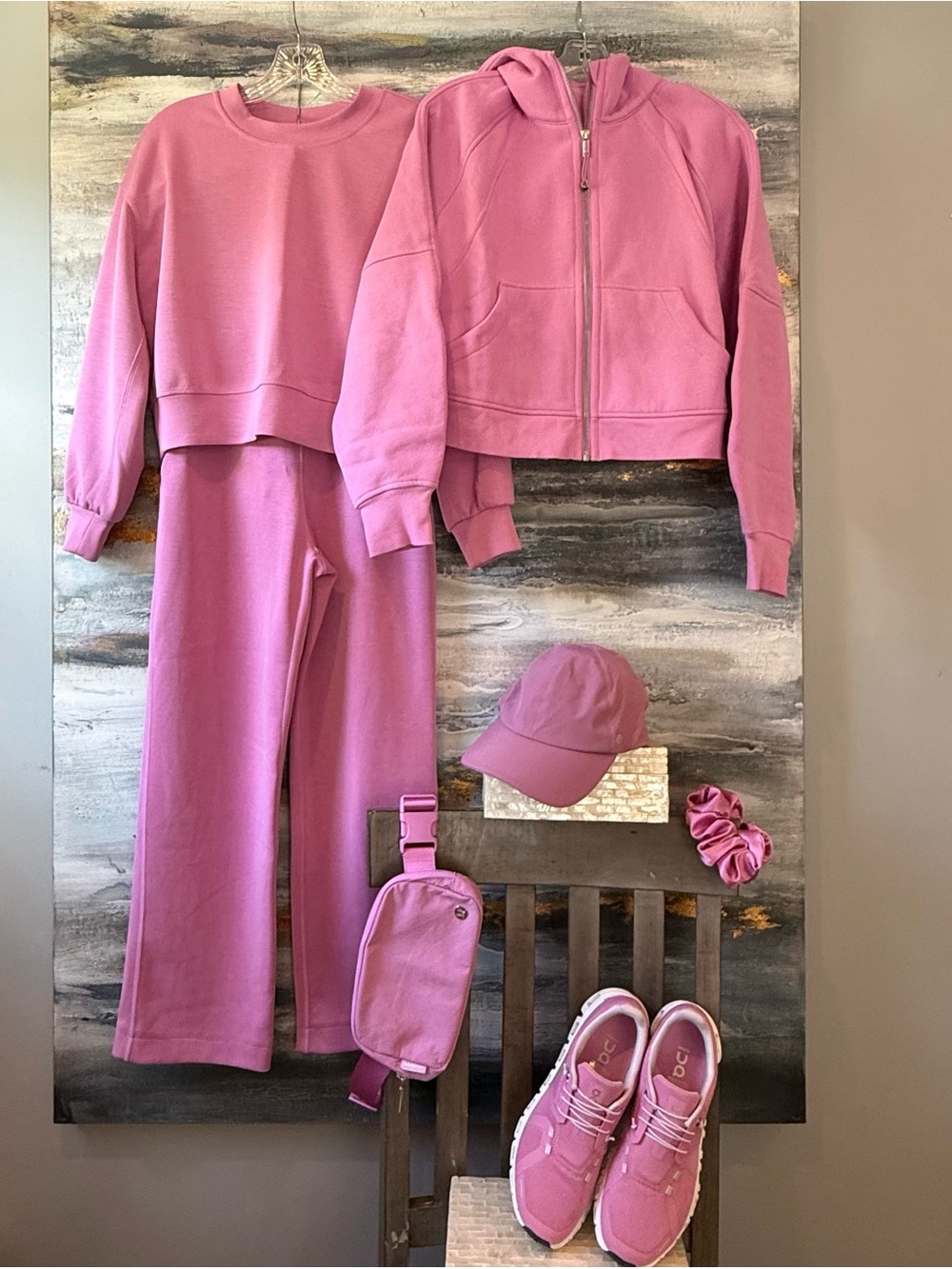 Lululemon OVERSIZED SCUBA & Softstream DAHLIA MAUVE SET 4/XS/S/7shoe
